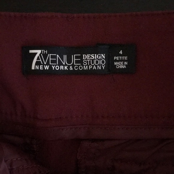 NY&Co stretch cropped maroon dress pants - Picture 3 of 5